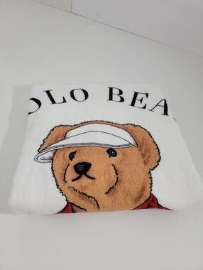 Ralph Lauren White Polo Bear Graphic Extra Large Towel